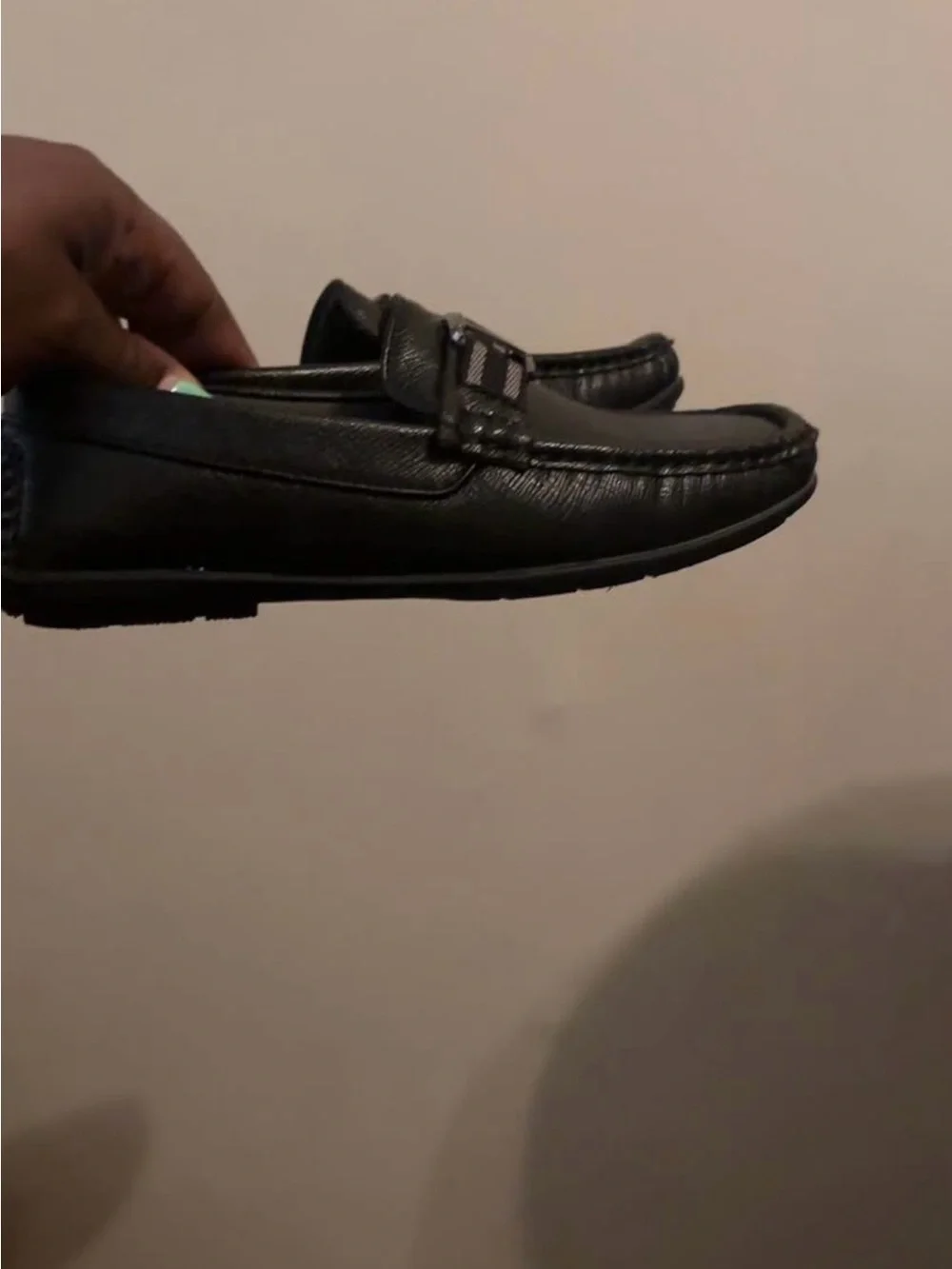 Curt & Larson Boys Black Dress Loafers Size 3